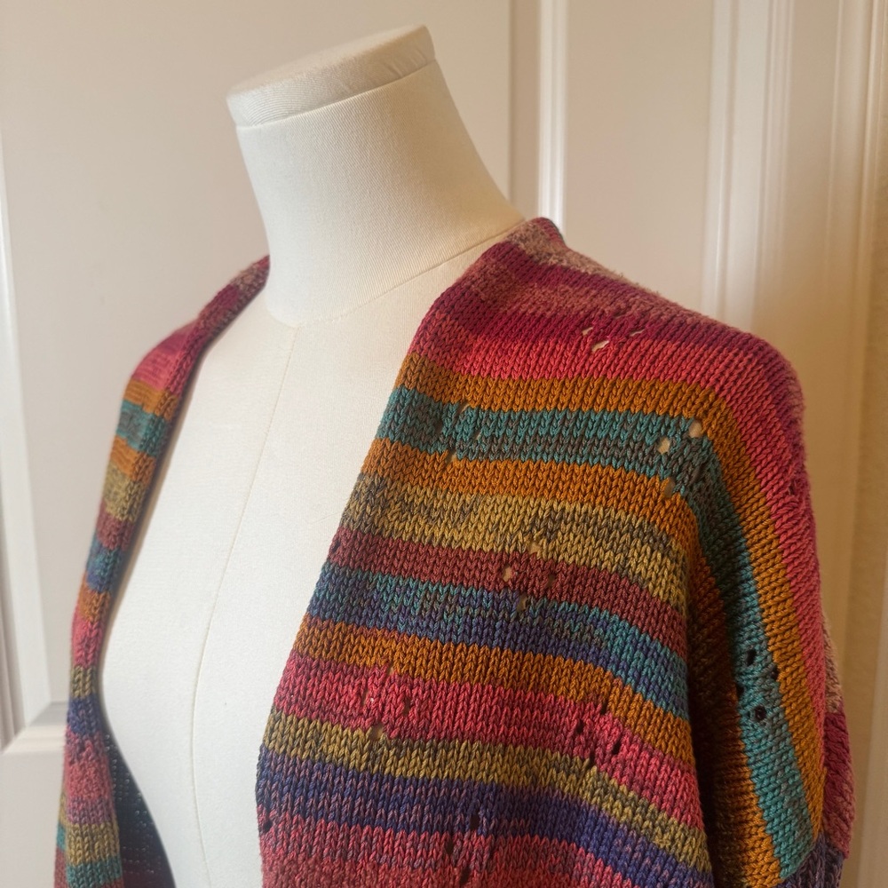 Peruvian Connection Vibrant Striped Cardigan - image 3